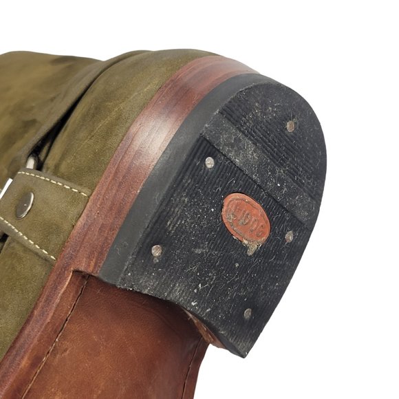 Western / rodeo boots. Leather. Size  37/ US 6. Olive Green Color. - Picture 11 of 14